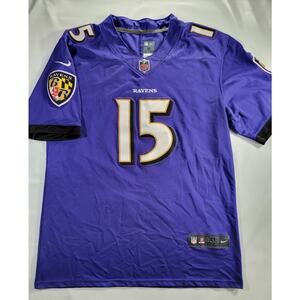 NFL Nike Football Jersey Ravens Brown #15 On Field Purple Size XL